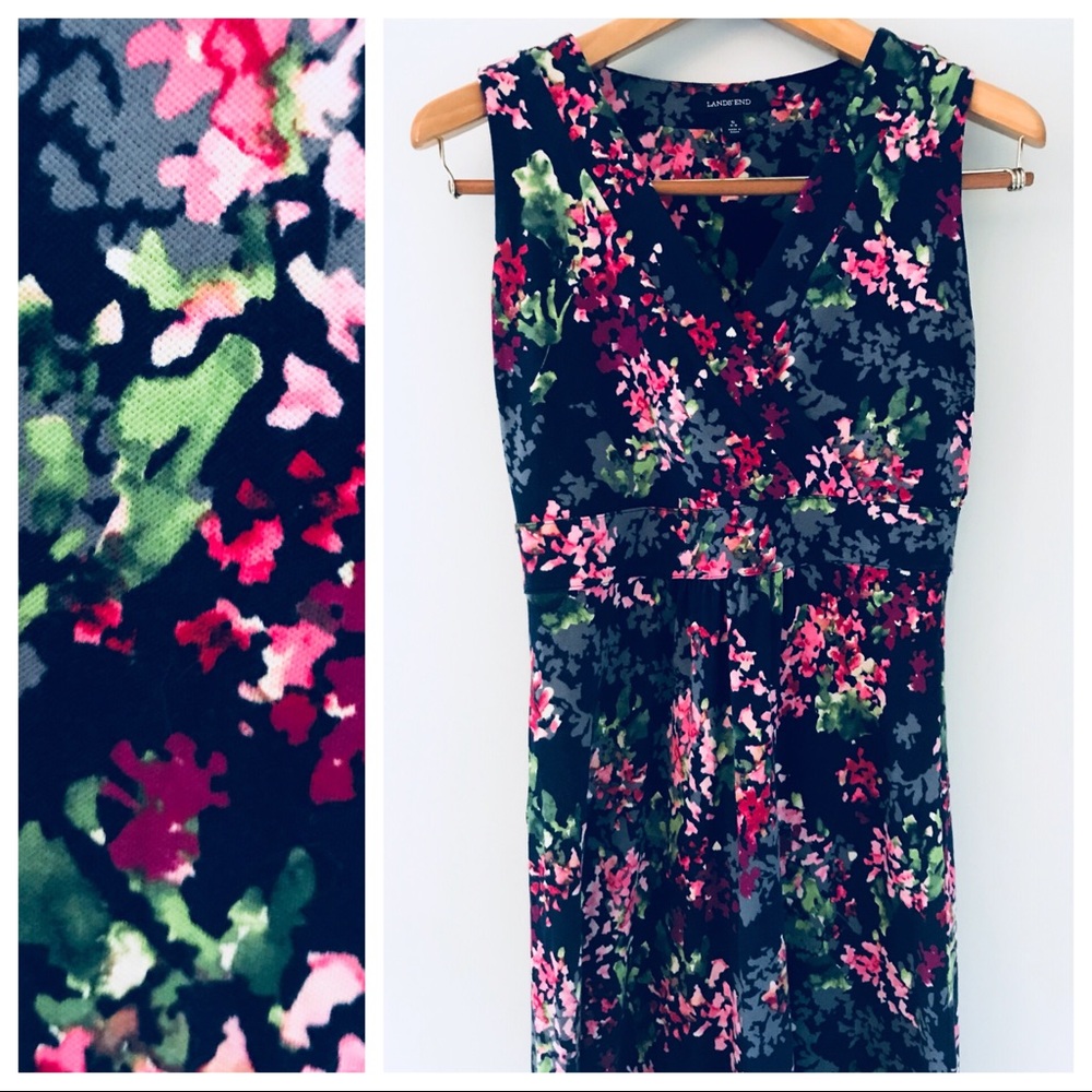 Lands’ End full-length sleeveless ponte dress sz S